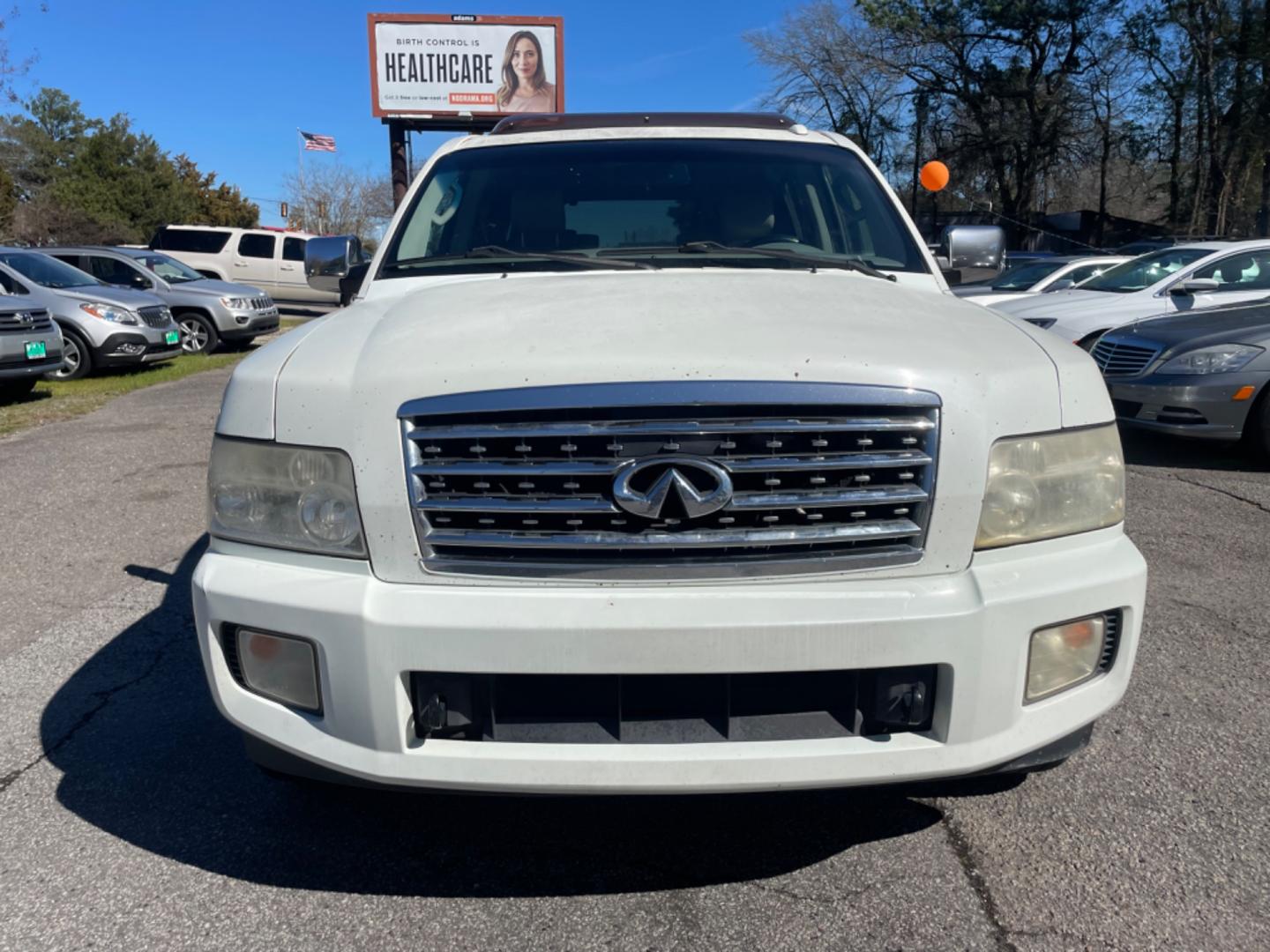 2008 WHITE INFINITI QX56 BASE (5N3AA08D18N) with an 5.6L engine, Automatic transmission, located at 5103 Dorchester Rd., Charleston, SC, 29418-5607, (843) 767-1122, 36.245171, -115.228050 - Photo#1